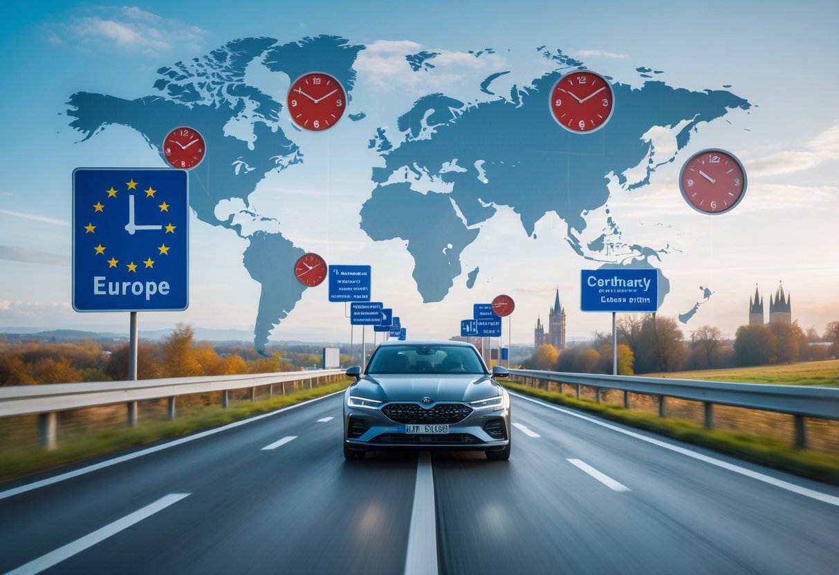 Forskellige tidszoner i Europa når du kører på tværs af lande